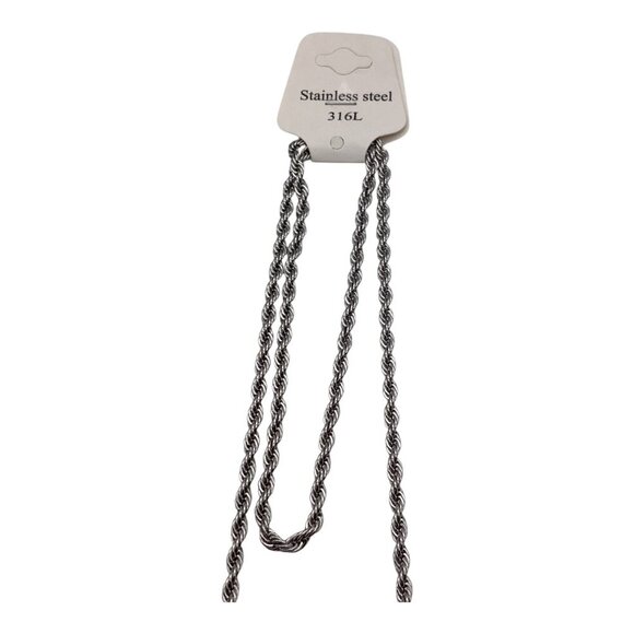 Stainless Steel 316L Unisex 4mm Rope Chain Necklace 32in Durable Jewelry - Picture 4 of 4